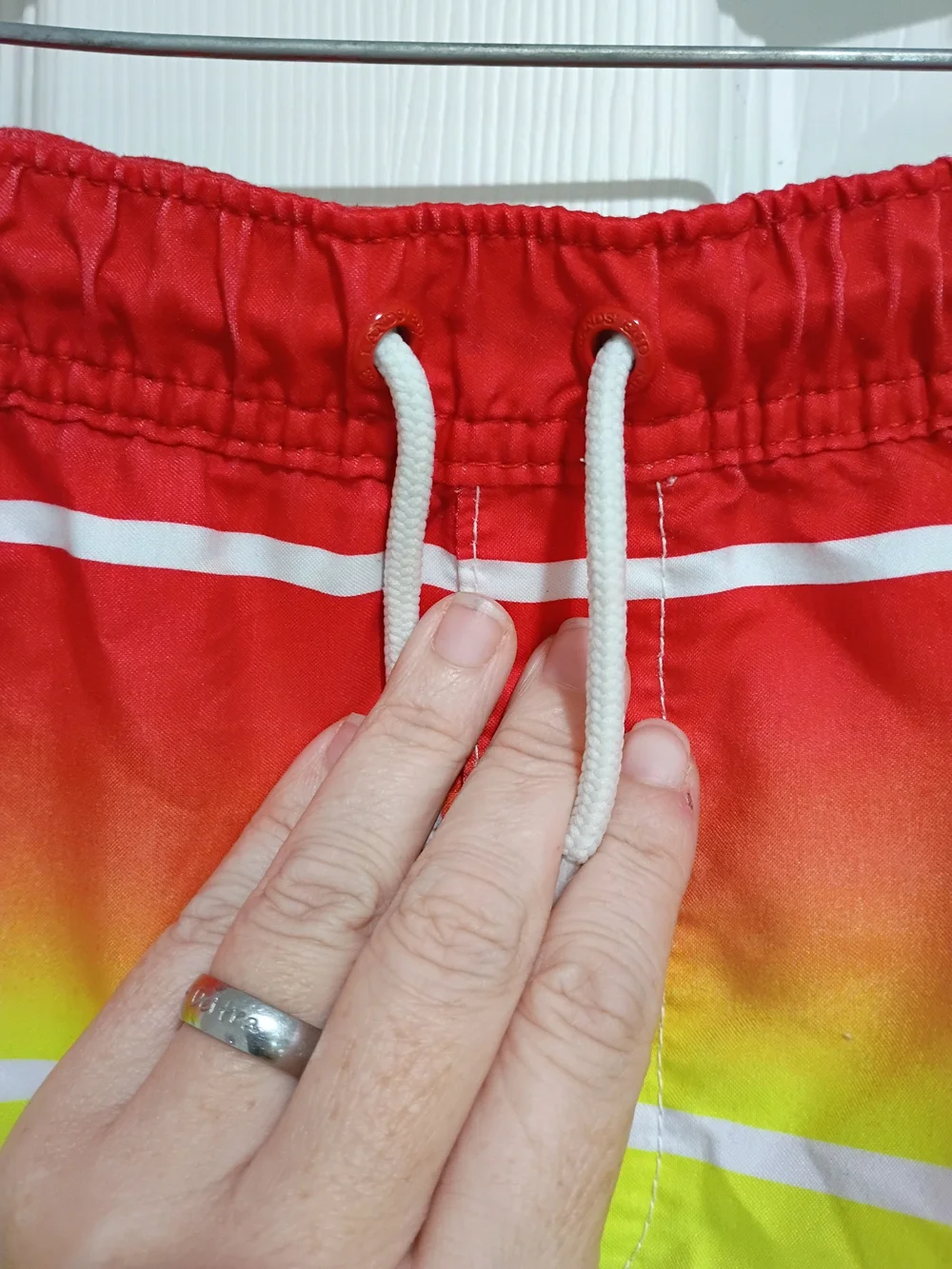 Lands' End Kids Rainbow Ombre Swim Shorts - Red, Yellow, Green, Blue Size Large